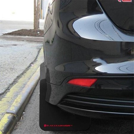 RALLY ARMOR Rally Armor MF27-UR-BLK-RD Black Mud Flap with Red Logo for 2013-Up Ford Focus ST MF27-UR-BLK/RD